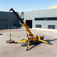 Grue araignée diesel CE EPA EURO 5 de 5 tonnes et 17 m, portable, télécommandée, avec flèche de déplacement et nacelle pour personnel