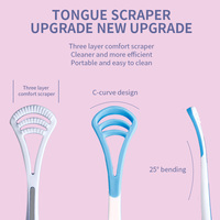 Raspador de Lengua de Doble Cara, Herramienta Portátil de Plástico Colorida para Eliminar el Mal Aliento de Forma Eficaz, Limpiador de Lengua para OEM