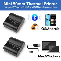 Imprimante thermique portable mini pour reçus 80 mm, compatible iOS Android Windows, pour le commerce de détail et la restauration