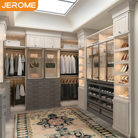 Personnalisation de toute la maison Design moderne de luxe Chambre à coucher Placards en bois massif Meubles Vêtements Système de garde-robe à l'italienne