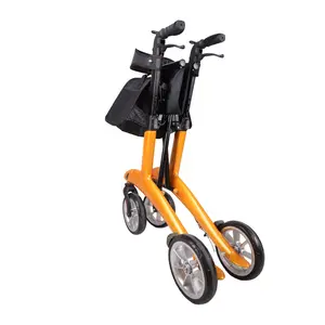Folding Transport Wheelchair Lightweight Carbon Fiber Rolling Rollator Walker For Adults Seniors Elderly With Seat