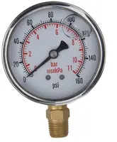 Bourdon Tubesガス状および液体媒体用の機械式空気圧計圧力計真空圧力計