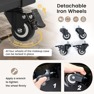 KONCAI 最新 カスタマイズ ネイルテーブル ローリング ネイルポリッシュ収納ケース サロン マニキュアデスク アルミトロリー ネイル技術者用テーブル - Product Image 4