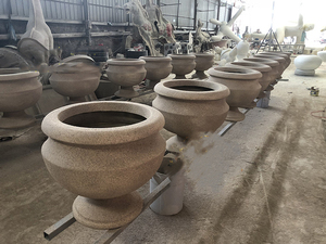Pots <span class=keywords><strong>de</strong></span> fleurs en matériau <span class=keywords><strong>de</strong></span> pierre <span class=keywords><strong>de</strong></span> grès en plastique renforcé <span class=keywords><strong>de</strong></span> fibre <span class=keywords><strong>de</strong></span> <span class=keywords><strong>verre</strong></span> X28, fabrication directe d'usine, <span class=keywords><strong>plateau</strong></span> à fleurs <span class=keywords><strong>pour</strong></span> aménagement paysager - Product Image 3