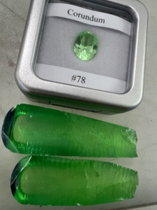 Wholesale Synthetic Uncut <b>Material</b> 78# Green Synthetic Corundum Rough - Product Image 6