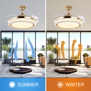 Ventilador De Techo Inteligente De 42 Pulgadas Con Luz, Ventilador De Techo Retráctil Invisible Con Luz Y Control Remoto, Ventiladores De Techo - Product Image 5