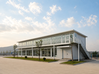 Maison conteneur modulaire préfabriquée à deux étages en panneaux d'acier, installation rapide, avec portes vitrées et garde-corps, garantie 5 ans, pour salle à manger, 40 pieds