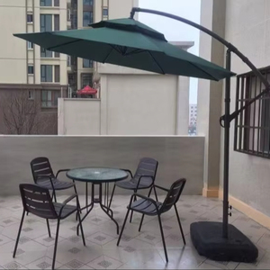 Parasol de terrasse moderne pliable et étanche de 300 cm avec panneau solaire et lumières LED intégrées, idéal pour hôtels, parcs et mobilier extérieur - Product Image 6