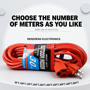 Cable de Extensión Eléctrico de Alta Resistencia 16/3, Revestimiento de PVC Impermeable, <span class=keywords><strong>Enchufe</strong></span> NEMA 5-15P, 5-50 <span class=keywords><strong>Metros</strong></span>, Cable de Extensión para Interiores/Exteriores, EE. UU. - Product Image 2