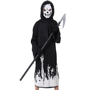 Costume de cosplay Halloween Grim Reaper avec faucille lumineuse, tenue de vampire américain de style occidental, en polyester, taille 18 - Product Image 5