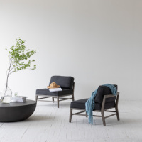 Grande table basse en béton de style français, minimaliste, vintage, circulaire, noire