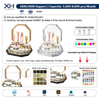 Exhibidor de Acrílico Personalizado XH para Perfumes, con 3 Niveles, Retroiluminación LED, Diseño Gratuito, para Mostrador de Venta Minorista
