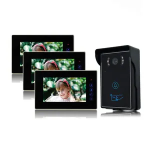 competition wired 7ch tft lcd color video door phone multi apartment intercom system