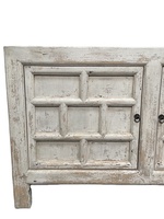 Buffet en bois chinois antique rustique vieilli shabby chic lavage blanc sculpture décorative salon long buffet en bois buffet