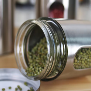 Conjunto de Recipientes de Armazenamento de Alimentos em Aço Inoxidável MIXWARES - Recipientes Herméticos com Tampas para Chá, Café, Açúcar, Grãos e Despensa - Product Image 5
