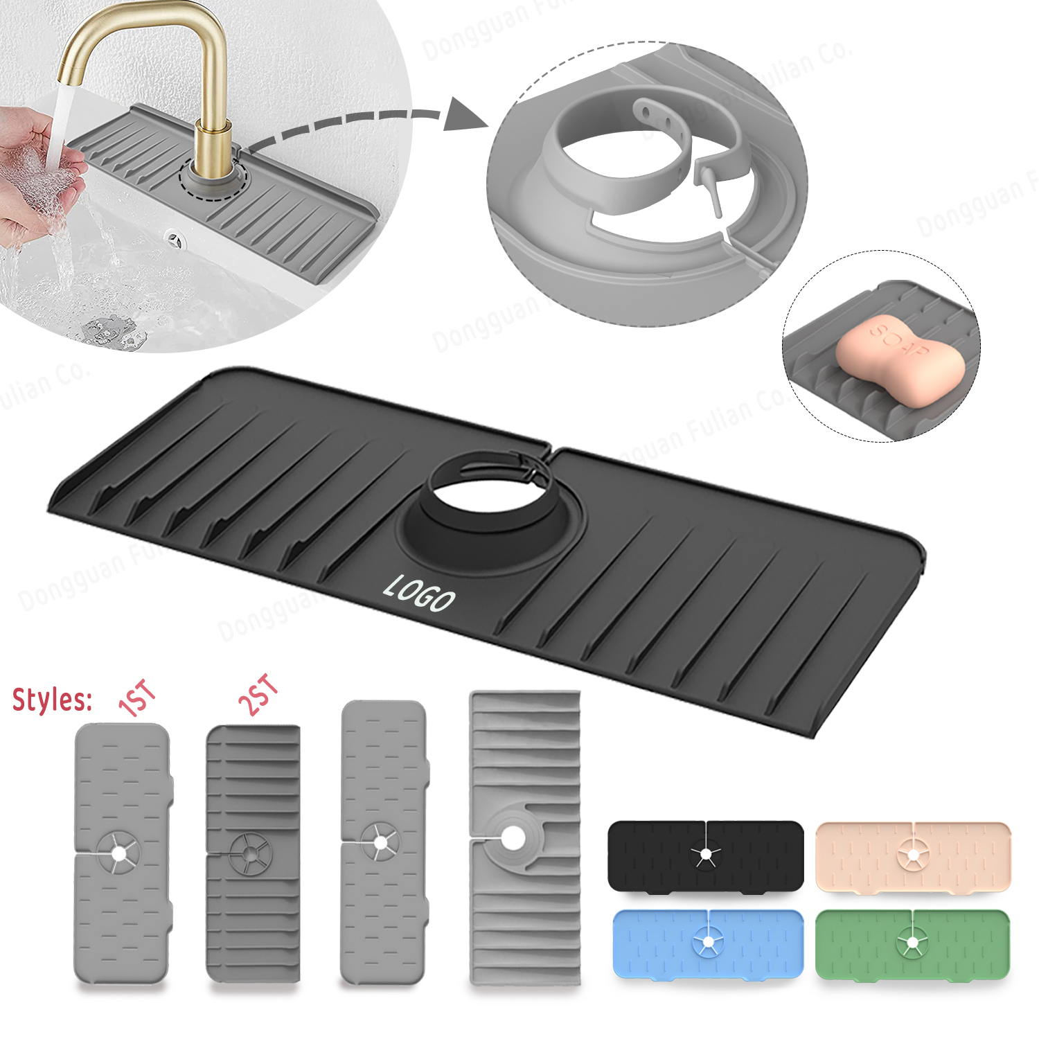 Силиконовая ручка для смесителя, регулируемая запечатывающая пряжка, уловитель капель, защита от брызг на кухонный кран