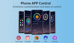 2023 nouvelle lampe de réveil alarme de lever de soleil RGB + CW intégré 15 bruit blanc led veilleuse réveil numérique pour enfants bébé chambre - Product Image 6