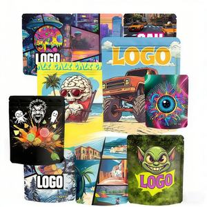 ถุงซิปล็อคพลาสติกแบบตั้งได้ ป้องกันกลิ่น สำหรับบรรจุอาหาร ขนาด 3.5 28 กรัม 1 ออนซ์ 1 ปอนด์  แบบพิมพ์ลายตามสั่ง ปิดผนึกด้วยความร้อน - Product Image 1