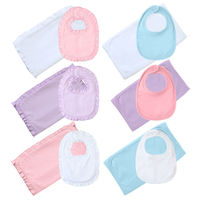 Personnalisé 100% coton peigné bébé ensemble de vêtements blanc blanc bavoir Burp couche-culotte ensemble nouveau-né bébé monogramme cadeau vêtements