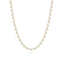 Collier tennis en argent sterling 925 plaqué or pour femme, entièrement serti de moissanite, fabrication de bijoux personnalisés pour mariage et fête, OEM/ODM