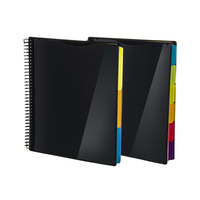 Noir étudiant cahier papier diviseurs sujet présentation bureau Index onglets clair affichage bobine livre fichier dossier pour Document