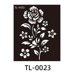 ลายฉลุลายสักดอกไม้ PET TL-0012 แบบชั่วคราวสำหรับสักเฮนน่า - Product Image 4