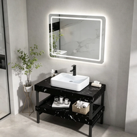 Vasque intégrée en céramique brillante double couche pour toilettes publiques d'hôtel, vente en gros d'usine OEM/ODM