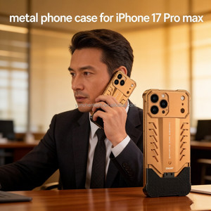 Coque de téléphone en métal anti-chute ultra-fine avec dissipation thermique, design à boucle élastique en aluminium, la plus vendue pour <span class=keywords><strong>iPhone</strong></span> 17 Pro Max - Product Image 1