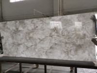 Panneau mural en résine, pierre artificielle translucide, gris marbre, 1 pièce