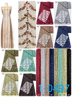 Tissu en dentelle à sequins orange brodés, pailleté, pour robe de mariée, de soirée ou de cérémonie, en maille filet, pour femmes, prix de gros moins cher