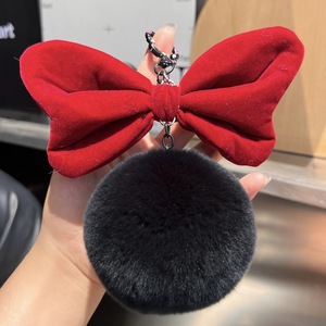 Boule bouffante en <span class=keywords><strong>fourrure</strong></span> floue avec grand nœud <span class=keywords><strong>porte</strong></span>-clés <span class=keywords><strong>pompon</strong></span> en peluche voiture fleur vraie <span class=keywords><strong>fourrure</strong></span> dessin animé sac pendentif coeur <span class=keywords><strong>pompon</strong></span> <span class=keywords><strong>porte</strong></span>-clés - Product Image 3