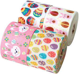 Được Tùy Chỉnh 25Mm Dễ Thương Thỏ Và Trứng Phục Sinh Bunny Grosgrain <span class=keywords><strong>Ribbon</strong></span> Cho DIY Thủ Công Mỹ Nghệ Trang Trí - Product Image 6