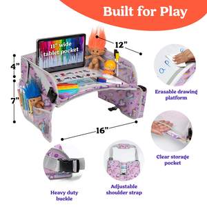 Plateau de voyage pour enfants gratuit pour siège auto pour tout-petits - Plateau de siège auto pour tout-petits, plateau de siège auto pliable, rangement, voyage pour enfants - Product Image 2