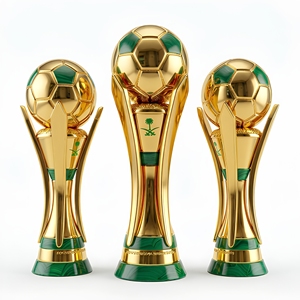 Trofeo de Fútbol de Metal de Lujo Personalizado de 25 cm, Estilo <span class=keywords><strong>Copa</strong></span> Mundial 2026, Premio de Fútbol con Caja de Cuero, Regalos de Bienvenida con Grabado Láser - Product Image 1