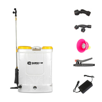Pulvérisateur électrique à dos SANQI 16L, pulvérisateur agricole à batterie, double buse en option