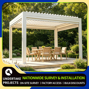 Pavillon extérieur à persiennes personnalisé transfrontalier, auvent de jardin rabattable en aluminium, pour loisirs et observation - Product Image 4