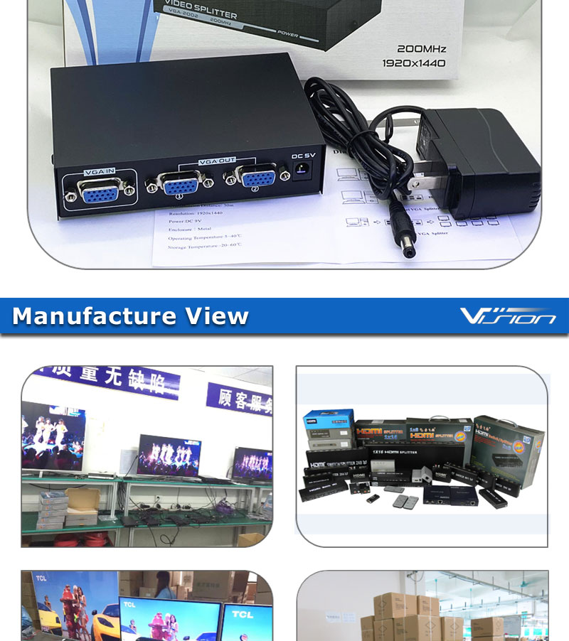 XMSJSIY VGA Switch Box 2 IN 1 OUT Audio Video Schakelaar