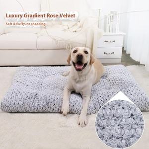Umwelt freundliche Solid Rose Velvet Hunde matte Biss beständig Weich Universal Zwinger Bett Winter Pet Cage Mat Stoff Karton verpackt - Product Image 2