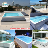 Piscine hors sol en fibre de verre pour adultes, installation facile, idéale pour l'accueil de invités, les moments de détente et les divertissements en resort