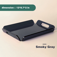 Grande plateau de service en acrylique avec poignées, fait main, décoratif, pour aliments, thé, dîner, collations, fêtes - Durable et portable