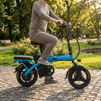 Vélo électrique pliable léger et intégré en alliage de magnésium et d'aluminium avec moteur avant pour les trajets urbains