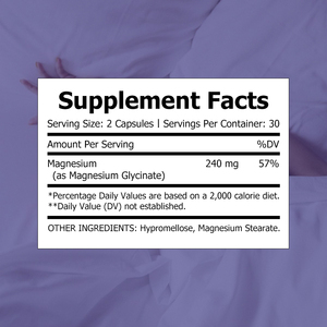 แมกนีเซียมไกลซิเนตคุณภาพพรีเมียม 240 มก. แคปซูล ช่วยเสริมสร้างการนอนหลับที่ดี แมกนีเซียมเสริมอาหาร แคปซูลช่วยผ่อนคลายและเสริมการนอนหลับ - Product Image 2