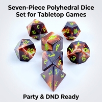 Lot de 7 dés en acrylique Skyfire, dés polyédriques à motifs de nuages flamboyants pour jeux de rôle DND, vente en gros à faible MOQ