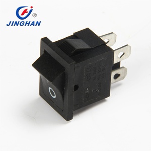 Interrupteur de bateau KCD1-104, interrupteur à bascule noir, quatre pieds, 2 vitesses, sans lampe, 6A250V - Product Image 3