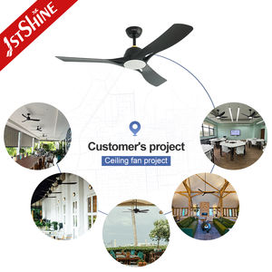 1stshine LED Ventilador de techo Rústico 220V Ahorro de energía 6 velocidades Negro 52 pulgadas Ventilador de techo con aspas de plástico - Product Image 5