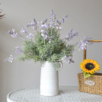Arrangements floraux de mariage, fleurs artificielles de lavande à 7 branches, accessoires de photographie en extérieur, décorations douces, fleurs de construction