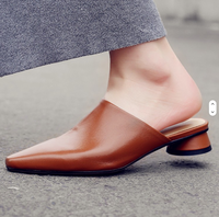 Sandales plates en cuir véritable de haute qualité pour femmes, style mules décontractées, printemps-été, couleur blanche