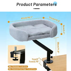 Hamac de bureau pour chat en gros, perchoir réglable en métal à fixer <span class=keywords><strong>sur</strong></span> le bureau avec coussin en peluche doux pour le bureau - Product Image 2