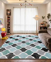Tapis de sol moderne minimaliste abstrait persan en polyester, fabriqué à la machine, à poils ras, surface douce, imprimé, vente en gros d'usine