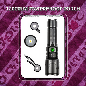 10000 Lumens Aluminum Alloy Magnetic Suction Tactical <b>LED</b> Flashlight USB <b>Rechargeable</b> Waterproof Zoom Camping Work - Product Image 2